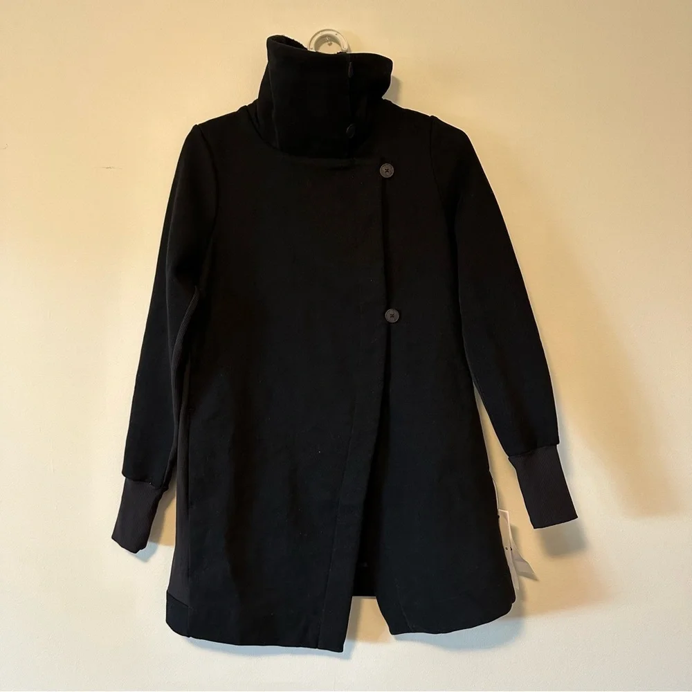 Lululemon Lab Black Yumi Asymmetrical Sweater Wrap New Size 4 - Picture 13 of 13